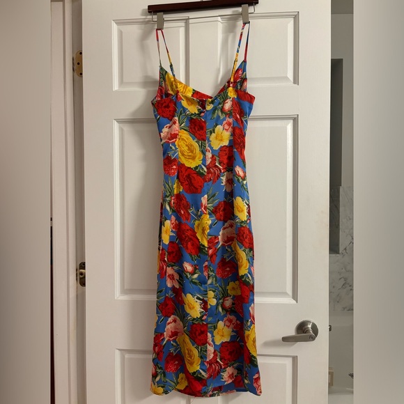 Inmod floral silky dress - Picture 2 of 4